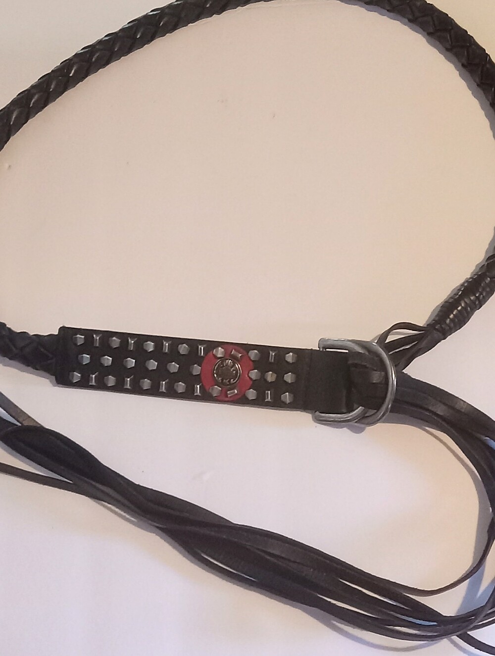 Harley Davidson Whip Fringed Belt Size Large Womens Leather Studded Bikercore